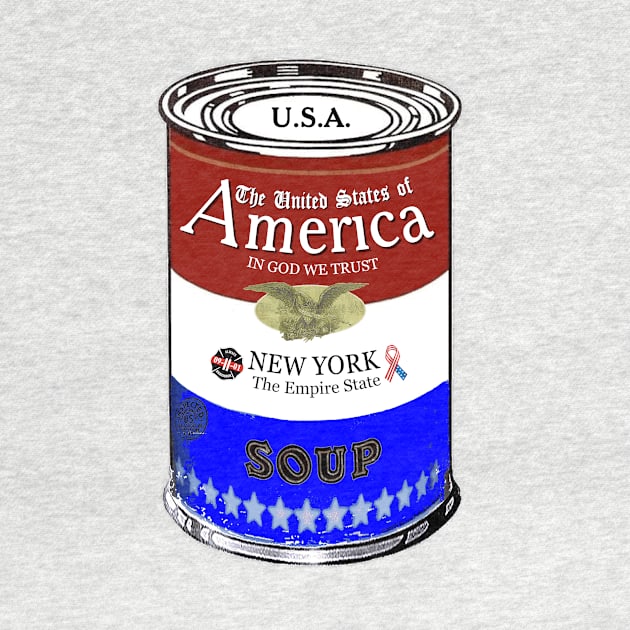 America Soup NEW YORK Pop Art by BruceALMIGHTY Baker